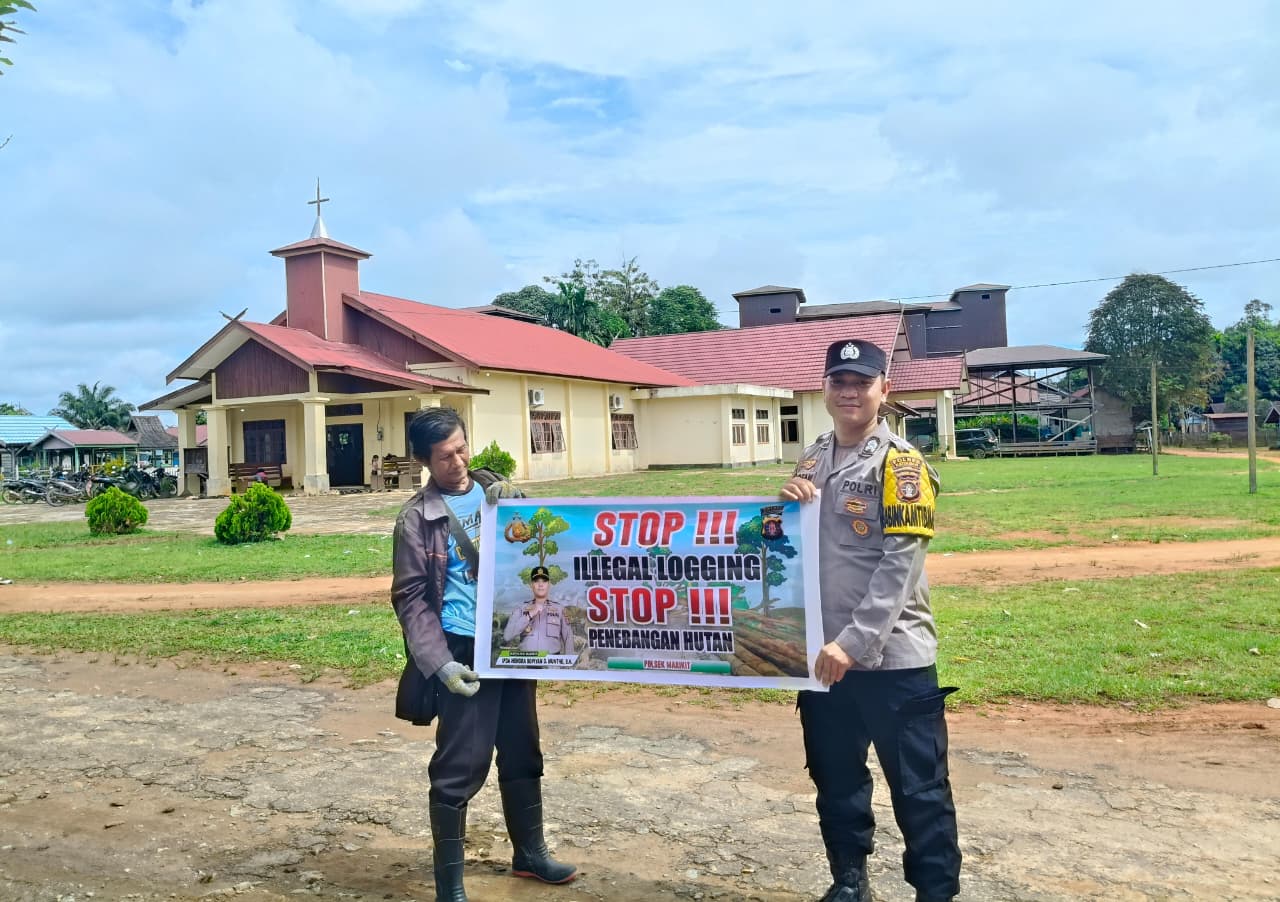 Polsek Marikit Gencarkan Sosialisasi Bahaya Illegal Logging dan Sanksi Pidananya kepada Masyarakat