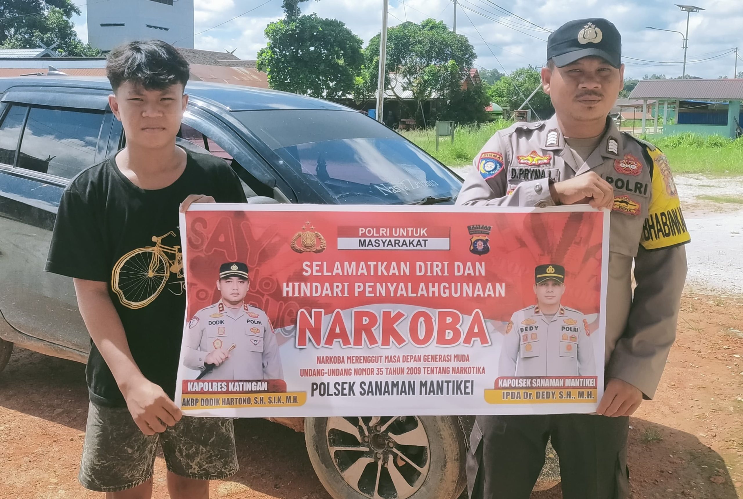 Bhabinkamtibmas Desa Tumbang Labehu Sosialisasi Bahaya penyalahgunaan Narkoba.