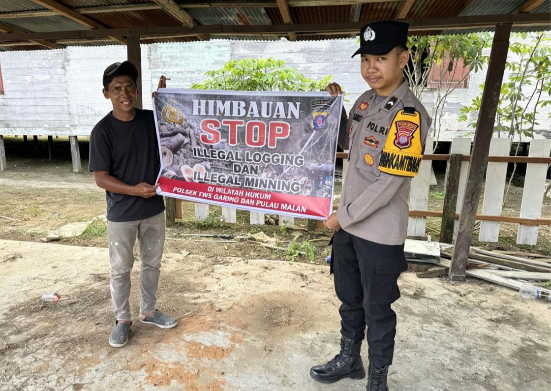 Polsek Tws Garing dan Pulau Malan rutin sosialisasi larangan ilegal Logging dan Meaning.