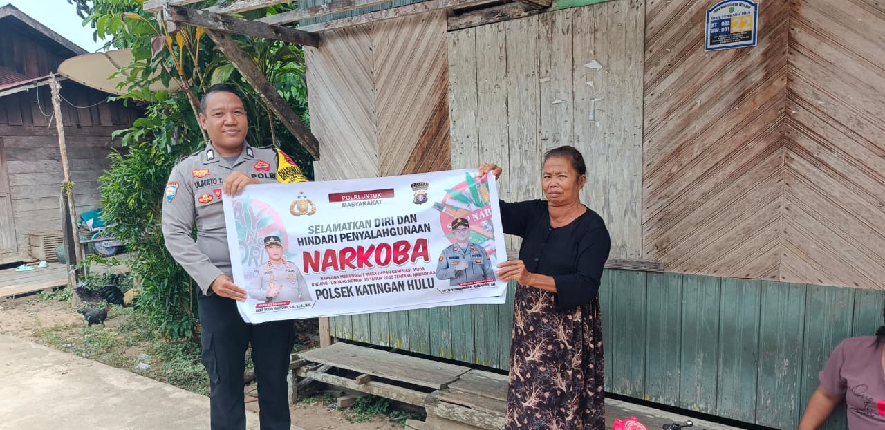 ‎Bhabinkamtibmas Polsek Katingan Hulu Imbau Warga Jauhi Narkoba.