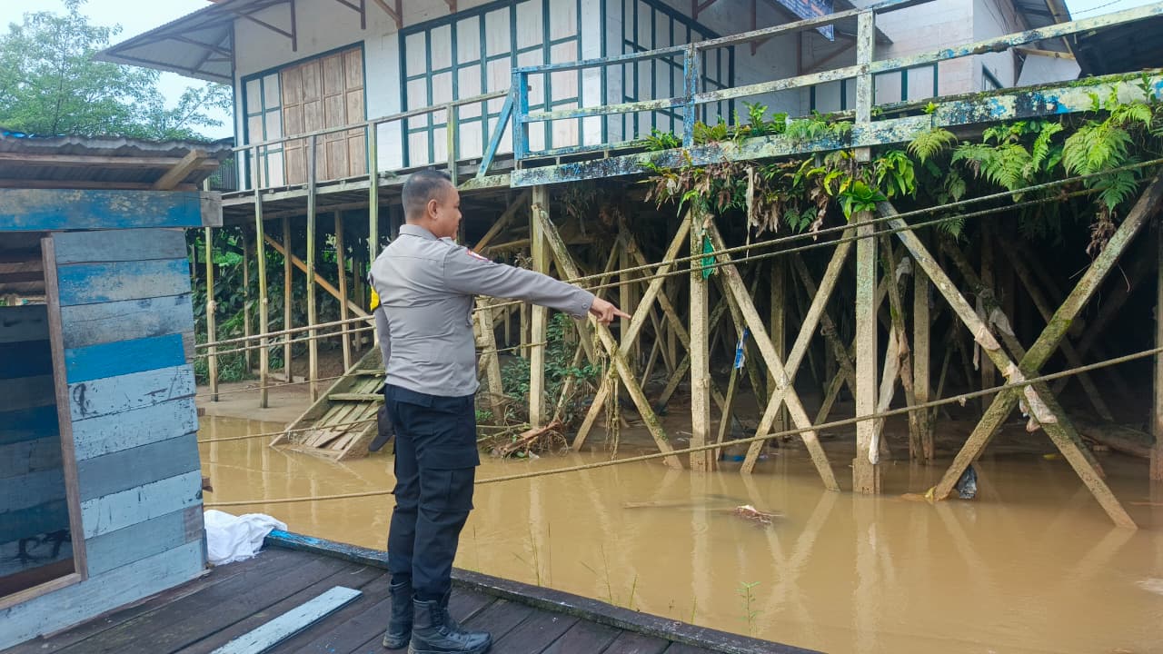 Debit Air terpantau normal , Polsek Katingan Hulu Imbau Warga agar tetap selalu waspada.