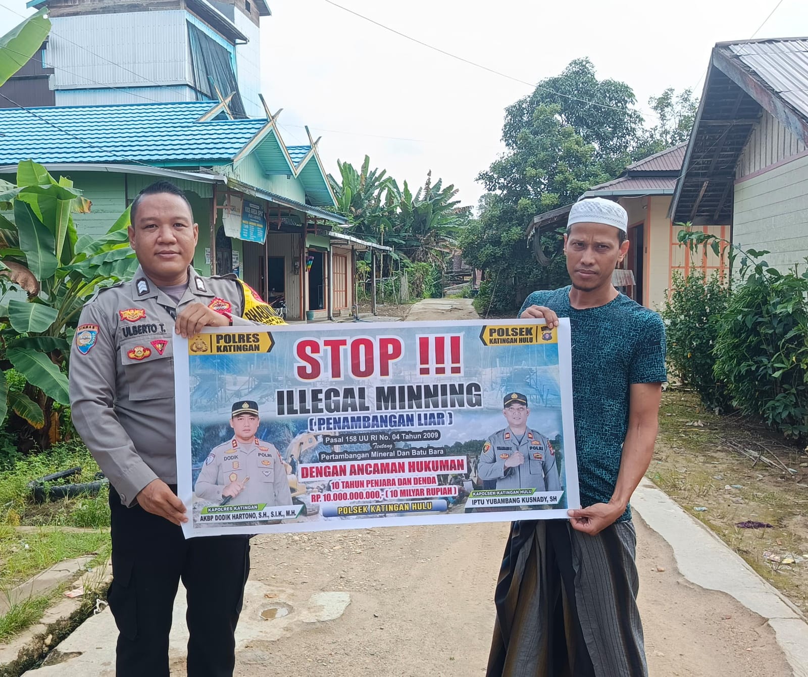 Upaya pencegahan Penambangan Emas Tanpa Ijin (PETI) di Kecamatan Katingan Hulu dan Bukit Raya, Bhabinkamtibmas sosialisasi kepada masyarakat.
