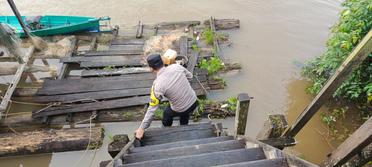 Polsek Lamandau lakukan pemantauan DAS Lamandau, tinggi muka air bertahan normal