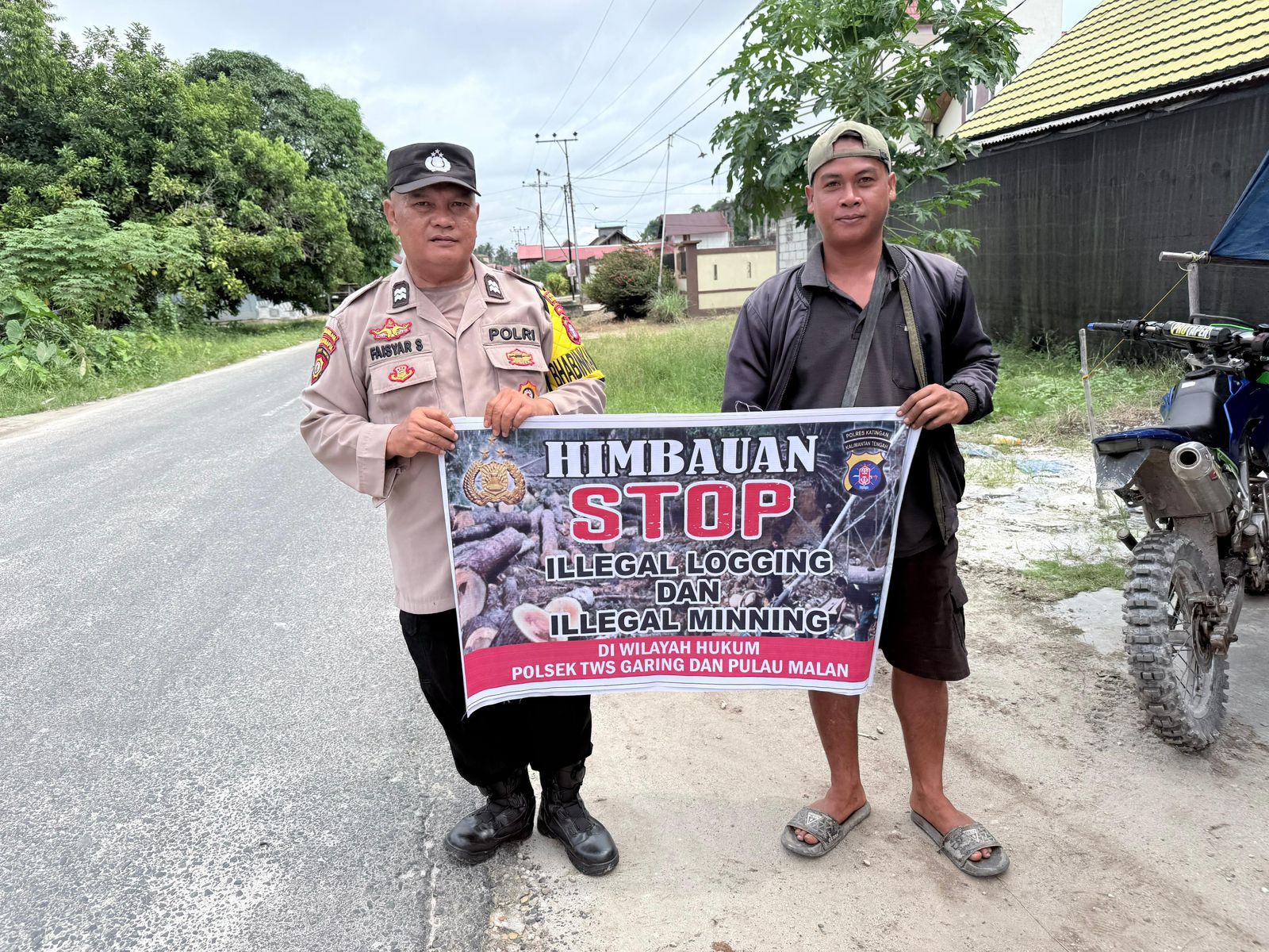 Polsek Tewang Sangalang Garing dan Pulau Malan Minta Warga Tidak Melakukan Aktivitas Ilegal Logging dan Ilegal Minning
