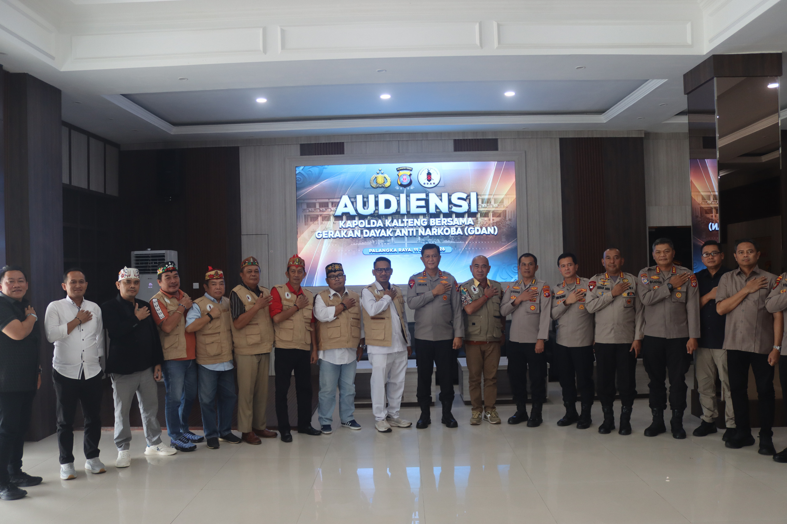 Audiensi Bersama GDAN, Kapolda Kalteng Komitmen Perkuat Pemberantasan Narkoba