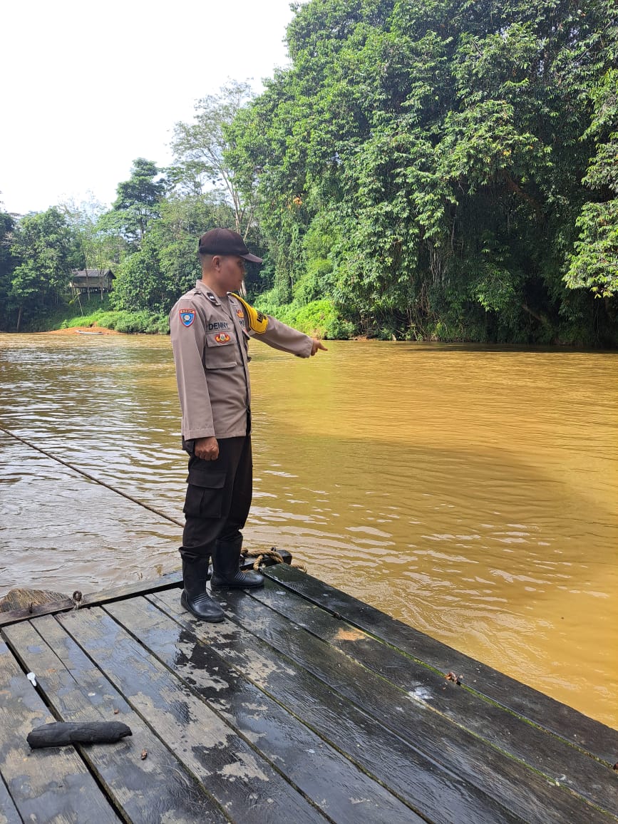 Debit Air terpantau normal , Polsek Katingan Hulu dan Bukit Raya Imbau Warga agar tetap selalu waspada.