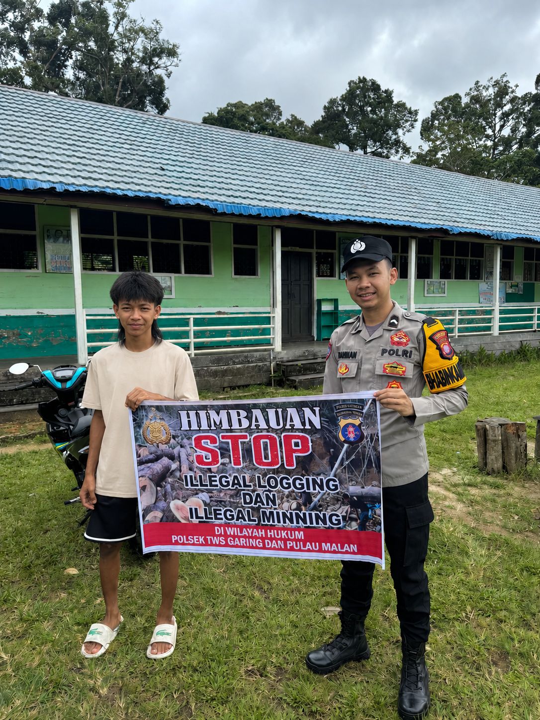 Polsek Tws Garing dan Pulau Malan rutin sosialisasi larangan ilegal Logging dan Meaning.