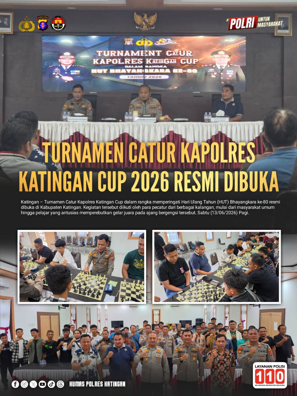 Kapolres Katingan Cup Catur Resmi Dibuka
